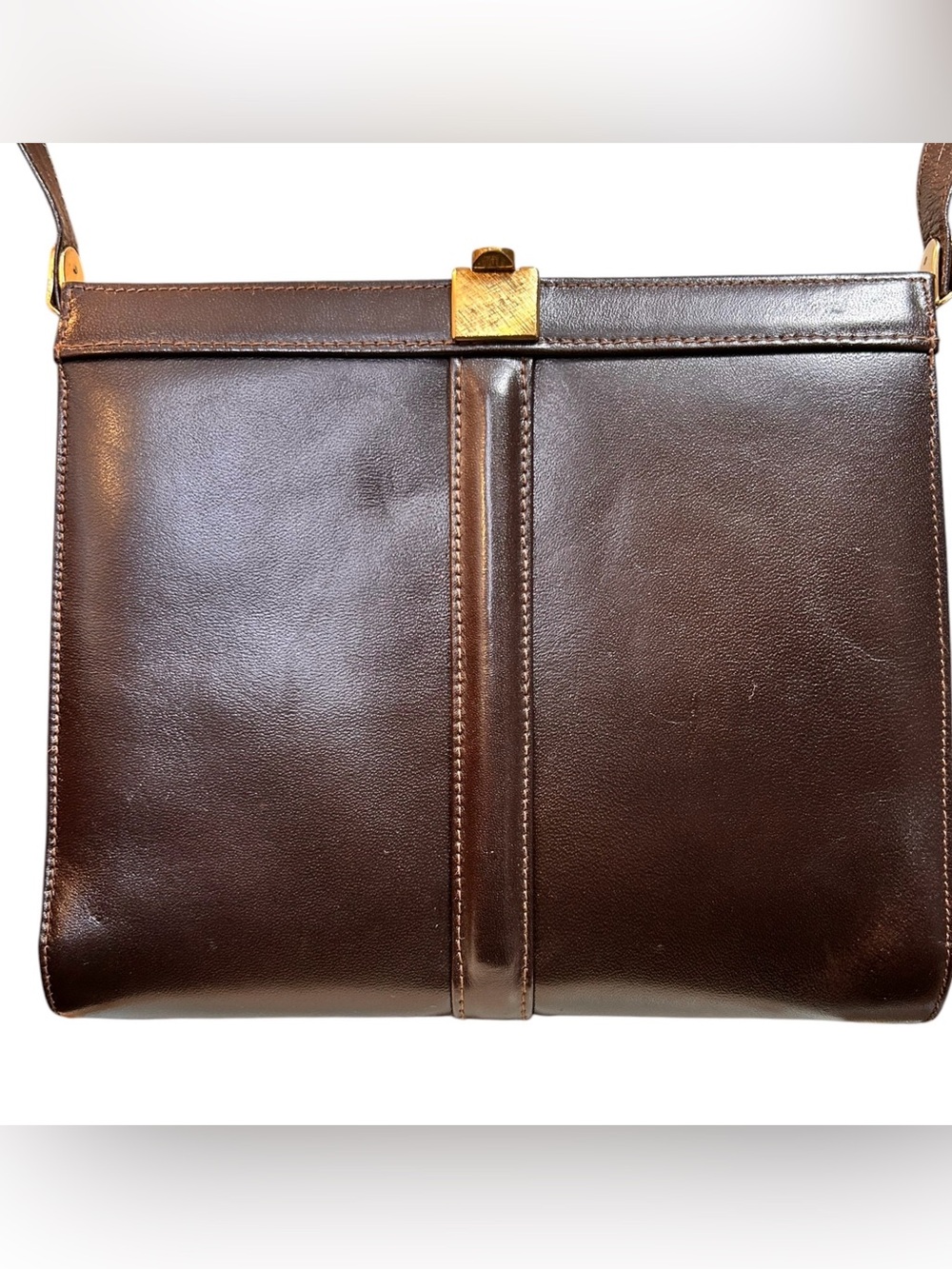 Vintage Browns Genuine Leather Shoulder Bag Made in Belgium Minimalist Slim Chic